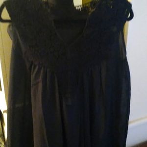 Cato Sheer Black Lace Top